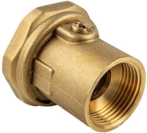 tecuro Pump Ball Valve Internal Thread Rp 1 Inch x Union Nut Rp 1 1/2 Inch with Seal for Mounting Circulation Pumps