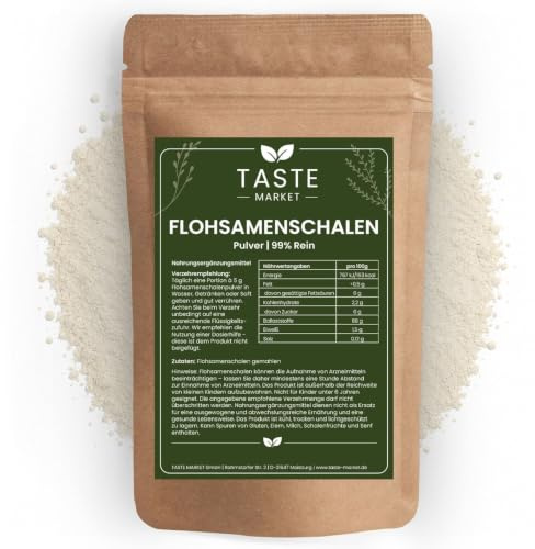 1 kg Flohsamenschalen Pulver – GRÖSSENAUSWAHL – 99% rein – indische Flohsamenschalen –TOP Qualität (1 kg)