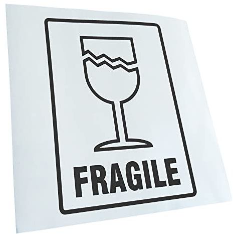 Kiwistar - Autocollant - Fragile - Verre - gris foncé - G24 - Pour voitures, vélos, véhicules, motos, cyclomoteurs, tuning, vitres arrière