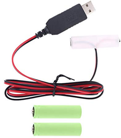 SHOTAY Universal LR6 AA Battery Eliminator 2m USB Power Supply Cable Replace 1 to 4pcs AA Battery for Radio Electric Toy Clock LED Strip 4.5V