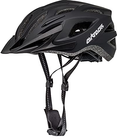 Airtracks Fahrradhelm für Damen und Herren Savage KJ-201 - Allround Radhelm - Visier - Leichter EPS-Körper - IN Mould - Verstellbar - Reflektoren - Größen S/M 53-58 L/XL 58-63cm