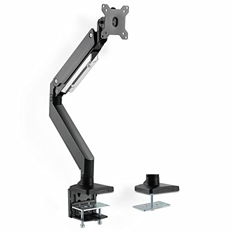 Xantron PRO-GS100 Vollbewegliche Monitorhalterung 1 Monitor 17-35 Zoll oder VESA 75x75 & 100x100/ Bildschirm Halterung mit Quick Release/Monitor Halterung passt an jeden Tisch - inkl. Montagematerial