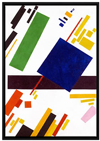 Pixxprint Kasimir Malewitsch - Suprematist Komposition Leinwandbild 100x70 cm im Bilderahmen, Wandbild, Schattenfugenrahmen, Kein Poster