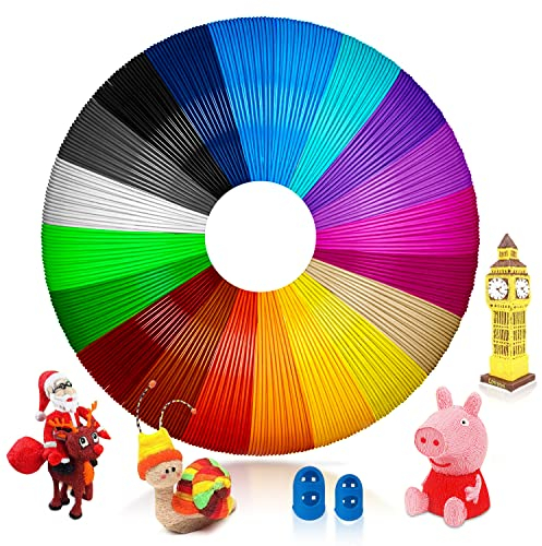 Viosmut 3D Stift Filament 1,75 mm PLA, Pen 20 Farben, je 5M - Packung für Kinder & Erwachsene, Zubehör für ODRVM, Tecboss, Lovebay and 3D Drucker