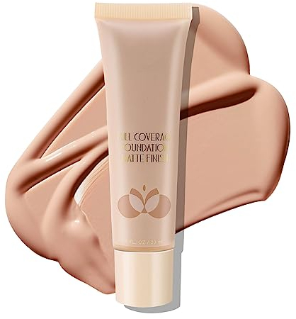 Boobeen Liquid Full Coverage Foundation, Concealer Foundation zum Abdecken von Rötungen, Flawless Base Makeup Finish, Matt, Lightweight