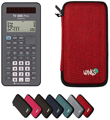 TEXAS INSTRUMENTS CALCUSO Sparpaket: TI-30X Prio MathPrint + WYNGS Schutztasche rot + Erweiterte von CALCUSO