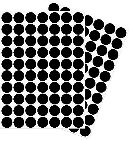 sourcing map 2 Sheet/140Pcs Screw Hole Cover Stickers, 18mm Dia PVC Self Adhesive Covers Caps Dustproof for Wood Furniture Cabinet Shelf Wardrobe, Black