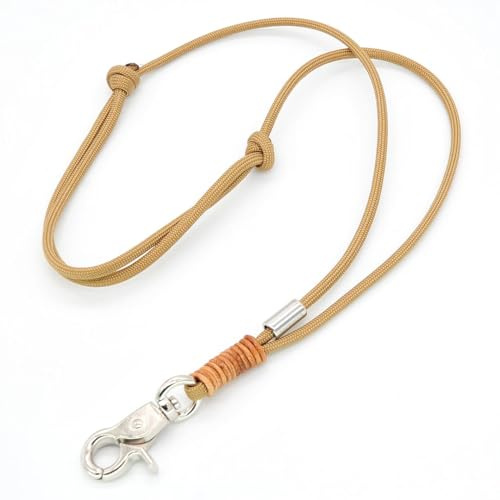 KENSONS for dogs PFEIFENBAND | Beige | verstellbar | Umhängeband mit kleinem Karabiner für Hundepfeife oder Schlüssel | Schlüsselband | Keychain | handgefertigt