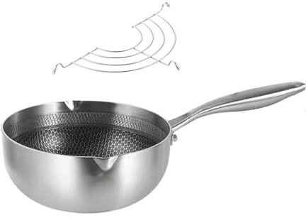 Sharplace Poêle à Frire Japonaise Tempura, Chauffe-Beurre, ustensiles de Cuisine, poêles à Frire Profondes, Casserole en Acier Inoxydable pour Poulet