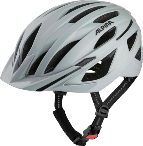 Alpina HAGA - Stoßabsorbierender, Sicherer & Optimal Anpassbarer Urban Fahrradhelm Mit Integriertem LED-Licht Für Erwachsene