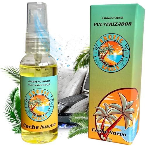 Ambientador Coche Olor a Nuevo - Spray 50ml - Aroma Duradero y Refrescante - Elimina y Neutraliza Malos Olores al Instante - Viajes Agradables con Ambiente Fresco - Fácil Aplicación Fragancia Duradera