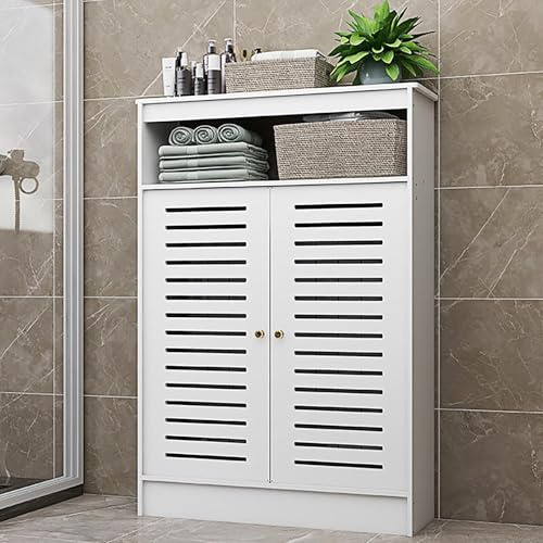 Copritermosifone Moderno Bianco Mobiletto, Copertura Per Radiatore, Mobili Copertura Per Radiatore, Copritermosifone A Doghe, Copri Mobiletto Termosifone Con Ripiani A Giorno Per Casa, Hallway(60x100x