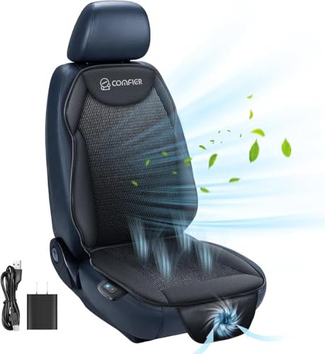 COMFIER Cooling Car Seat Cushion, 12V Cooled Car Seat Cover Front Seat for Cars Trucks SUV Universal Fit, Ventilated Car Seat Cover with Adjustable Temperature Intensity