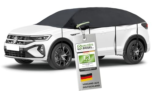 Walser Presenning bil All Weather, presenning vattentät, 100 % väderbeständig bilpresenning, bilöverdrag utomhus, bilpresenning vattentät, bilpresenning halvgarage storlek 10 SUV/van svart
