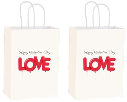 Presentpåsar 2 st. papperspåsar med handtag pappersbärkasse presentpåsar för alla hjärtans dag födelsedag bröllop förpackningar fester