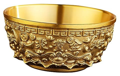 Cabilock Cuenco De Tesoro De Latón Decorativo para Escritorio Chino para Ofrendas