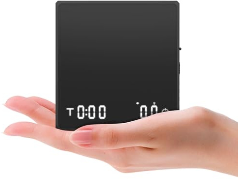 Mini Kaffeewaage mit Timer, 2kg/0.1g Wiederaufladbar Espresso Waage, Digitale Coffee Scale Küchenwaage, Tragbare Feinwaage Kaffee für Handfilterkaffee und Espresso, Automatischer/Manuelle Zeitmessung