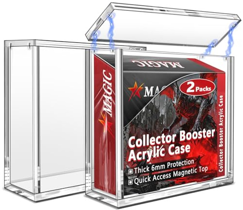 Kevenal MTG Collector Booster Box Case, Premium Magnetic Display for Sealed Magic Trading Card Boxes, 6mm Acrylic with Strong Seal, UV-Protection & Scratch-Resistant (2 PCS)