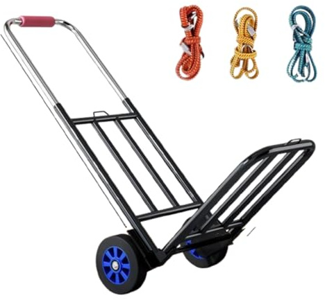 Diable Pliable, Chariot à Main et Robuste, cadie a roulettes de Courses,Chariot Multifonction et Diable avec 3 Sangle