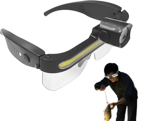 Générique Lunettes de Sécurité LED pour Hommes,2 Modes Lunettes De Travail | Protecteurs Oculaires | Pour Hommes Et Femmes Construction Laboratoire Tâches Sous Capot Espaces De Travail