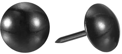 QUARKZMAN 25Pcs Clous De Rembourrage Pour Meubles 11x17mm Pour Canapé Noir | Punaises Assortiment Kit, Acier Au Carbone, Maison DIY, Têtes Décoratives Clous