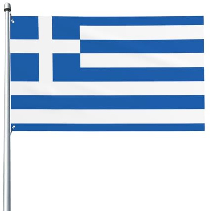 Drapeau grec imprimé sur un seul côté, drapeau décoratif intérieur/extérieur, mât non inclus