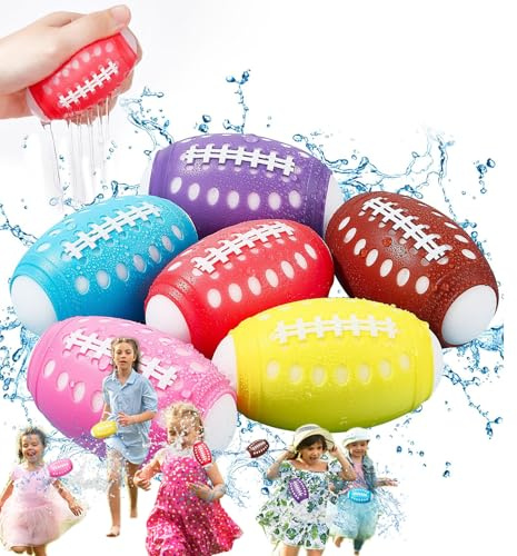 Wiederverwendbare Wasserballons, Packung mit 6 Spritzkugeln, schnell befüllbar, wiederverwendbar, schnelles Befüllen, Sommerspielzeug und saugfähig, Spiele im Freien