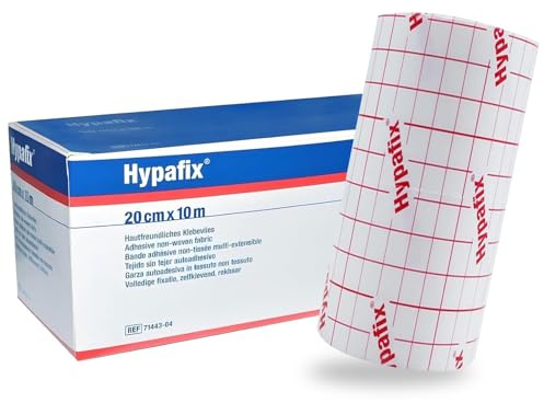 Leukoplast Fixomull Stretch - Nastro adesivo medicale, 20 cm x 10 m, traspirante, non tessuto, delicato sulla pelle, ipoallergenico, nastro di fissaggio elastico, non tessuto, 1 rotolo