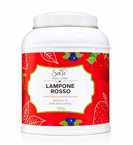 SaiTè Tisana frutti rossi LAMPONE ROSSO 100gr, Tisane sfuse al lampone con tè semifermentato e rosa, infuso fruttato aromatico - Made in Italy