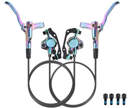 cyklar bakbromstrumma MT200 Cykel Hydraulisk Skivbroms MTB-broms 800mm 1600mm Cykelbroms 2 Kolv 3 Finger Stålspak Cykeldelar(Colorful RF-LR)