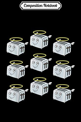 Composition Notebook: Flying Toasters Picture Funny Smiling Face Angel Wings Halo Journal/Notebook Blank Lined Ruled 6x9 100 Pages