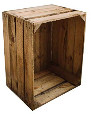 Trälåda äppellåda, fruktlåda, vinlåda, vintage trälåda, renborstad, stabil 50 x 40 x 30 cm (1 st)