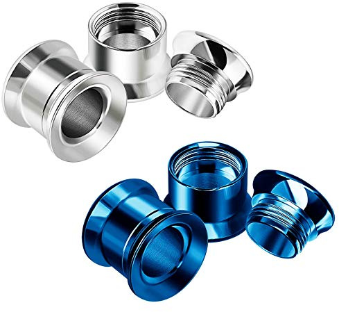 KJM FASHION 4 Stück Innengewinde Flesh Tunnel Piercing Schmuck Mehr Größen, Legierter Stahl, keine Angabe