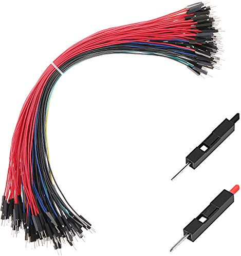 Hellotronics Breadboard Jumper Wires Male to Male, Pack of 130 Pieces More Red And Black M-M Jumpers Wires Cables, Square Head 0.1'' 26AWG 5 Colors (30CM, M/M)