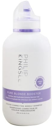 Philip Kingsley | Pure Blonde Booster Lila Shampoo | Farbkorrigierendes Shampoo | Für blondes, silbernes, graues, platinblondes, messingfarbenes, gesträhntes Haar | 150ml