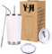Y·J&H 20oz (550ml) Travel Tumbler Double Wall Vacuum Insulated Coffee Mug Stainless Steel Coffee Cup with 2 Splash Proof Lid, 2 Straws & Free Cleaning Brush, BPA Free - White