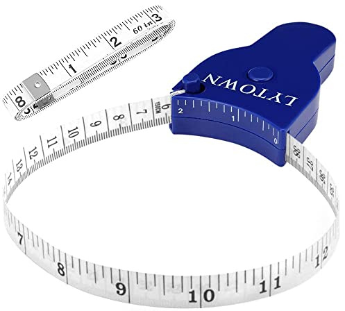 Lot de 2 rubans à mesurer télescopiques automatiques de 150 cm pour mesurer le corps et perdre du poids, ruban à mesurer précis pour couturier, couture, fitness, artisanat, vêtements