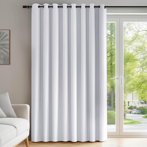 Deconovo Verdunklungsvorhänge mit Ösen UV-Schutz Deko Vorhang Silber Grau | 1 Stück, H242 x B254 cm, Blickdichte Gardinen, Thermovorhang Hitzeschutz, Ösenschal, Sichtschutz, Blackout Curtains,UV-Schutz