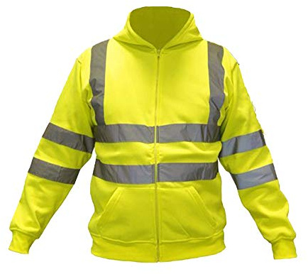 Consorte MERKURY Warnschutzjacke Warnjacke Arbeitsjacke Reißverschluss atmungsaktiv Kapuze Taschen reflektierende Streifen EN 471 EN 13688; Gelb
