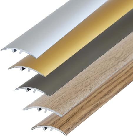 Dalsys Übergangsprofil Anpassungsprofil 180cm x 40mm zum Schrauben inkl. Befestigungsmaterial, aus Aluminium Champagner