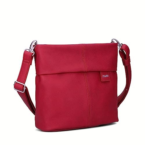 Zwei Damen Handtasche Mademoiselle.M M8 Crossbody Bag 3 L Umhängetasche aus Kunstleder mit Geheimfach & Hauptfach mit Reißverschluss, inkl. kurzem & langen abnehmbaren Schultergurt (lipstick)