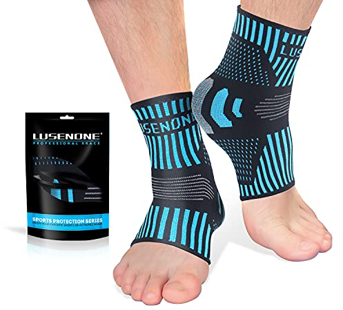 Professionelle Sprunggelenkbandage 2 Stück, Atmungsaktive Knöchelbandage für Damen/Männer Kompressionssocken Fußbandage für Plantarfasziitis, Arthritis, Verstauchte Knöchel, Achillessehne,Sport