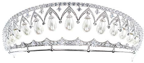 The Royal Russian Tiaras,Pearl Pendant Kokoshnik Tiara,Royal Diadem Women Hair Jewelry Accessories