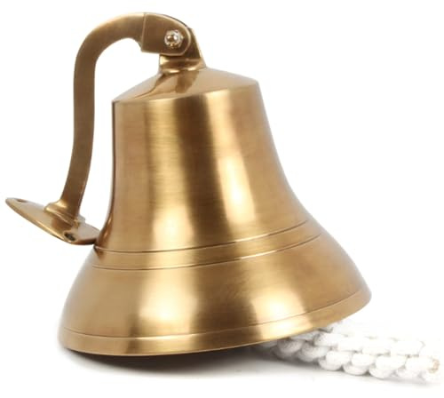 Antike Messingglocke, 15,2 cm, Wandmontage, nautische Glocke zum Aufhängen für Schiffe und Weihnachten