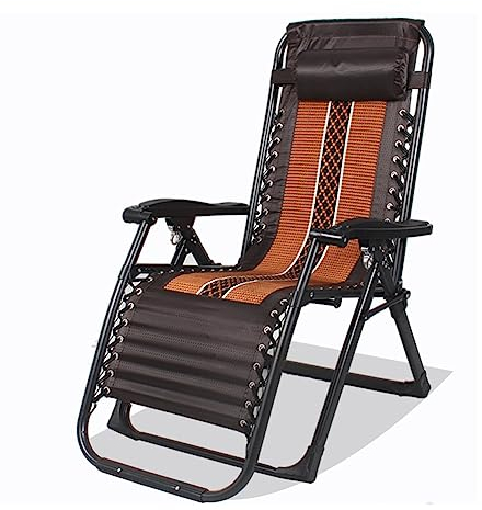 ZFF Tumbonas Plegables Silla De Gravedad Cero Portátil con Almohada Y Portavasos Sillón De Relajación Respaldo Ajustable para Exterior Interiores Terraza Jardín Playa Camping