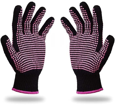 Hitzeschutz Handschuh, Handschuhe Hitzebeständig, Hitzehandschuh Feuerfeste Handschuhe Kochhandschuhe, Für Backen, Küche & Grillen - Schwarz