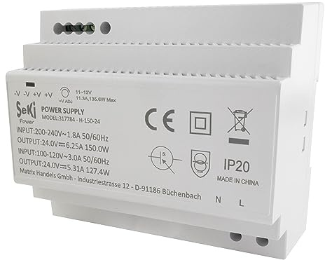 SeKi Hutschienen-Netzteil H-150-24 - 24V - 6,25A - 150W DIN Rail - Netzteil