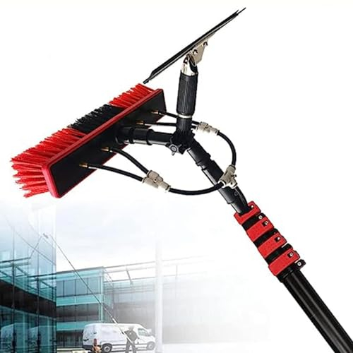 Water Fed Telescopic Brush Photovoltaic Panel Cleaning Tool with Squeegee for Cleaning Photovoltaic and Solar Panels and Other Cleaning Activities (Size : 9m/30FT)