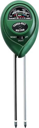 1ABOVE Soil pH Meter 3 in 1 Plant Soil Tester With pH Light | Soil Moisture | Soil Hygrometer | moisture meter For Indoor & Outdoor Vegetable Garden Monitors Soil Moisturiser Sunlight Levels (A)