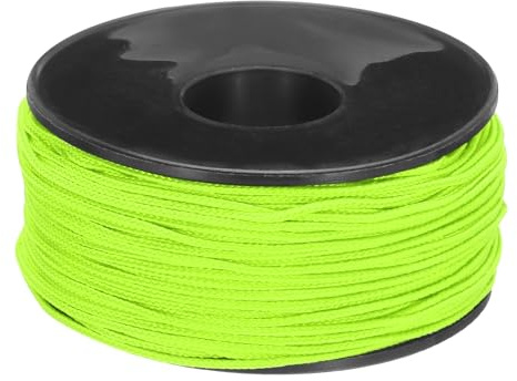 Rebower Micro Paracord 1,18 mm x 164 fot rep 45 kg polyester flätad stark spole [för vandring, träning, tält, gör-det-själv-projekt] - gräsgrön